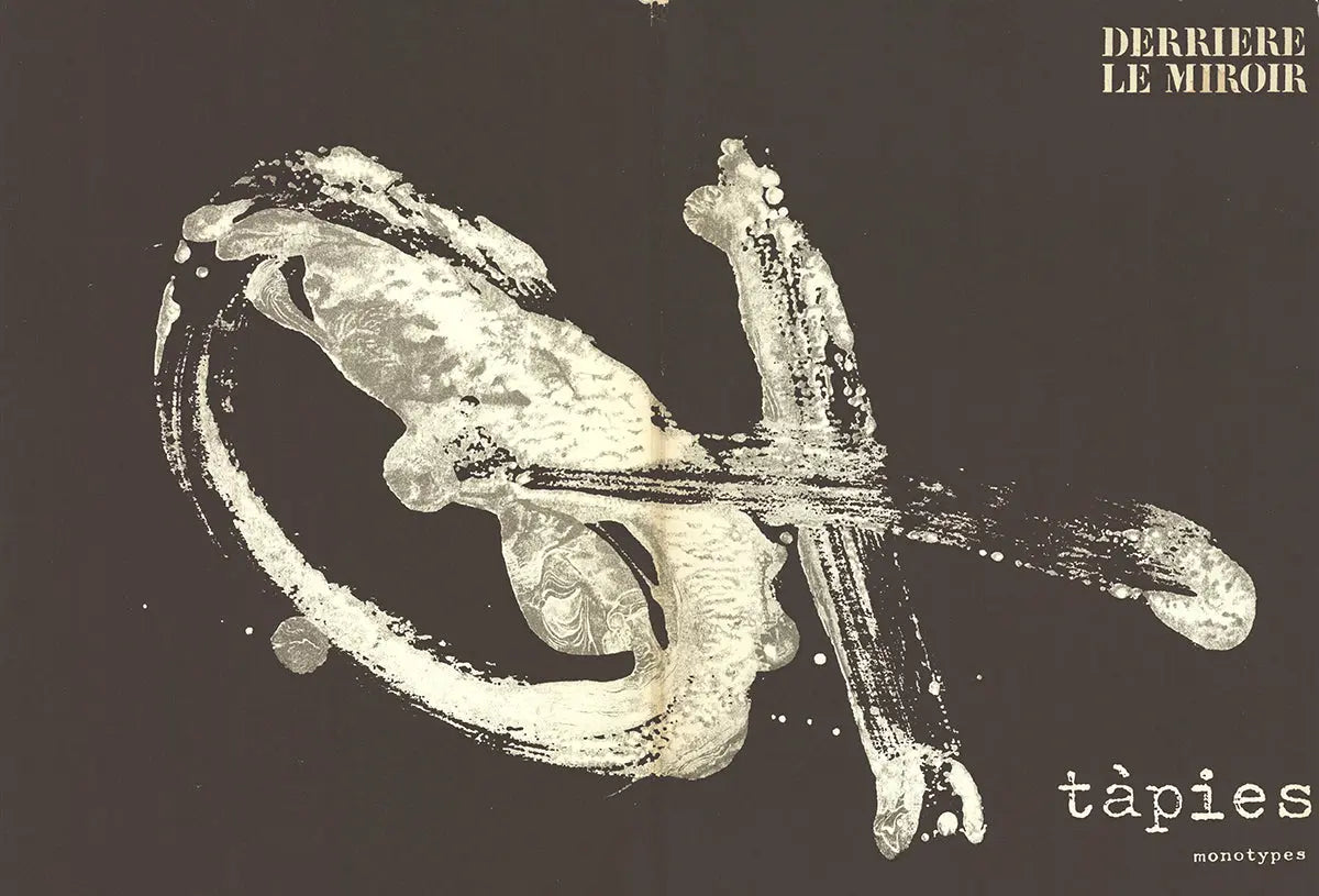 Antoni Tapies DLM Cover No. 210 abstract lithograph poster from 1974, featuring bold shapes and textured artwork.