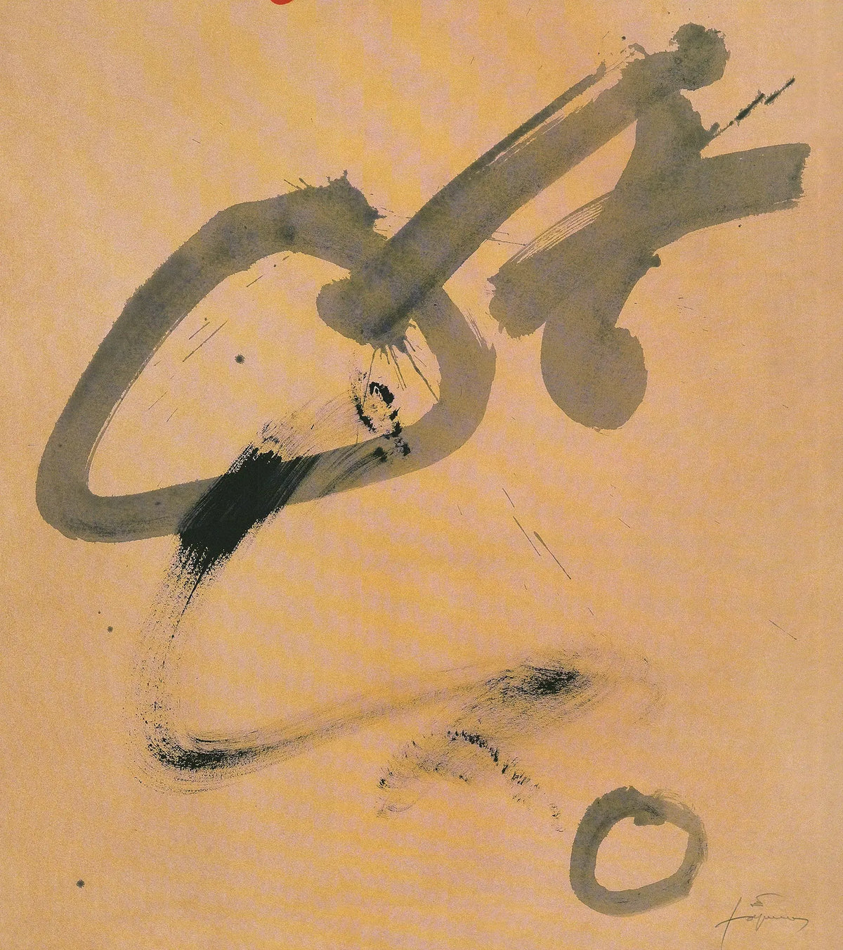 Original Antoni Tàpies Roland Garros French Open 2000 offset lithograph poster featuring abstract artwork and bold design.