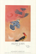 Original Arlene Slavin signed paintings exhibition poster featuring vibrant offset lithograph art with detailed artwork and signature.