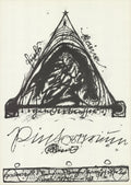Original abstract lithograph art poster by Arnulf Rainer from the 1967 Pintorarium exhibition, showcasing colorful abstract designs.