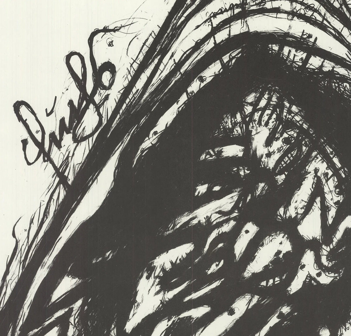 Abstract lithograph art poster by Arnulf Rainer from the 1967 Pintorarium exhibition, showcasing bold, expressive artwork.