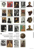 Familiar Faces 1993 offset lithograph exhibition poster featuring artwork displayed at the Israel Museum, created by unknown artist.