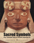 Ancient American art exhibition lithograph poster featuring sacred symbols, created by an unknown artist.