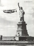 Monochrome photography print of the Statue of Liberty, 1995 offset lithograph art poster by artist unknown.