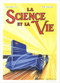 Vintage 1990 French lithograph poster of La Science et La Vie, art unknown, featuring scientific illustrations and French text.