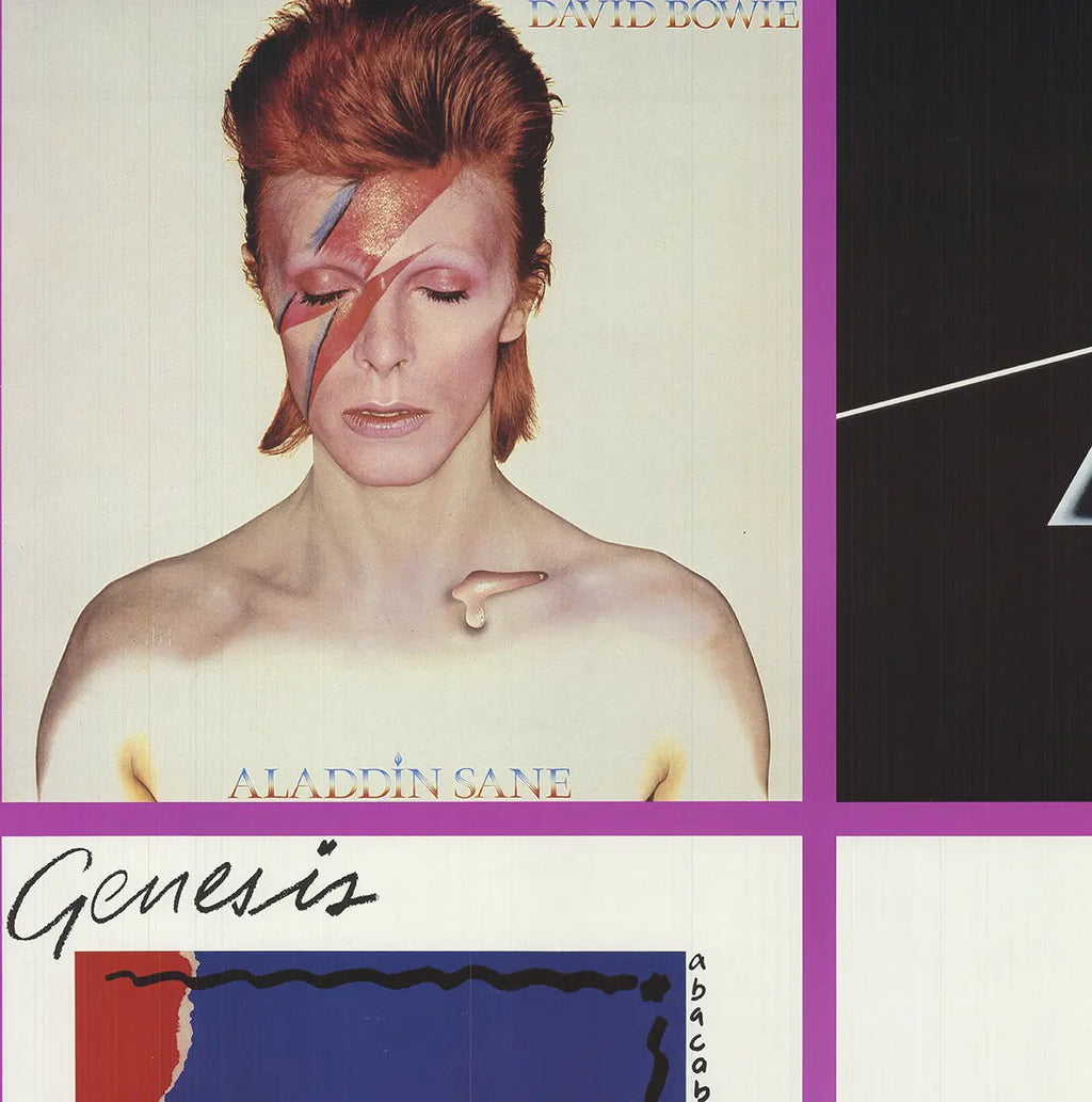 Vintage album covers from 1950-1980 displayed as offset lithograph music poster with colorful, retro-inspired artwork.