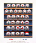 Dwight Baird limited edition 1995 baseball print featuring red, white, and blue colors, showcasing a vintage sports artwork.