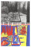 Signed Jennifer Bartlett serigraph titled "Chamber Music of Lincoln Center 1981" featuring vibrant abstract artwork, signed by the artist.