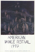 Original Jennifer Bartlett American Dance Festival 1997 offset lithograph art poster showing abstract dance-themed artwork