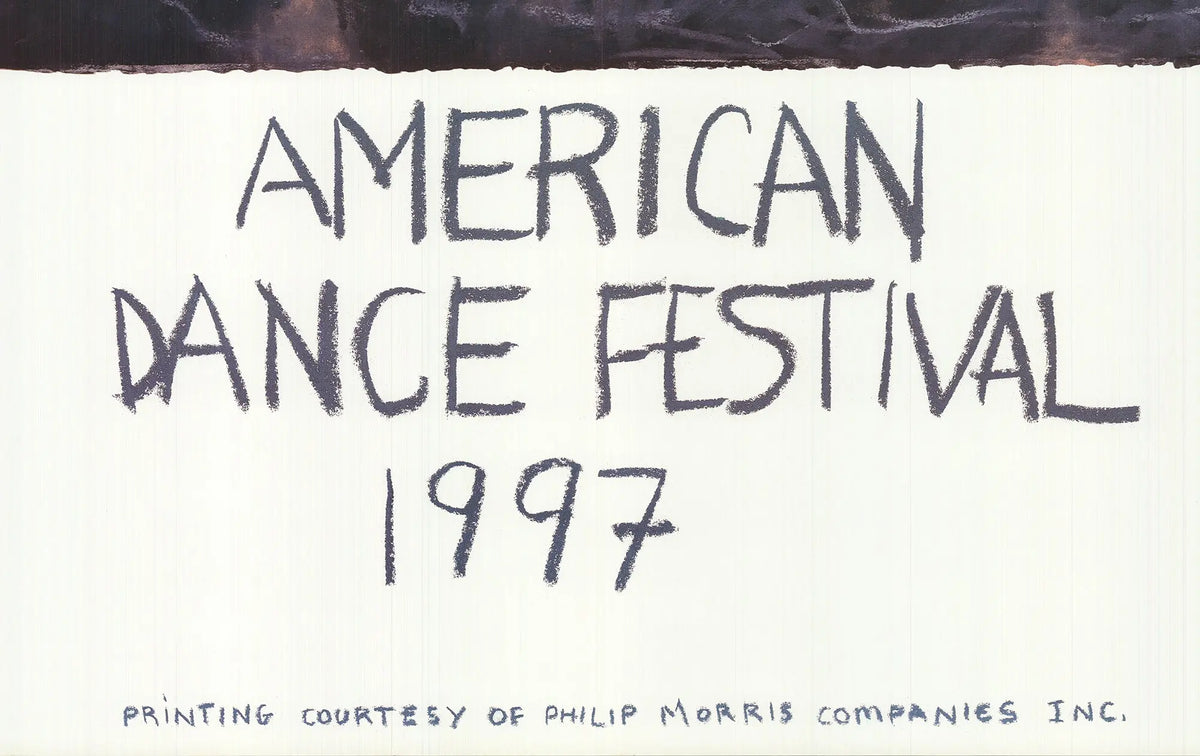 Original Jennifer Bartlett American Dance Festival 1997 offset lithograph art poster showcasing vibrant abstract dance imagery