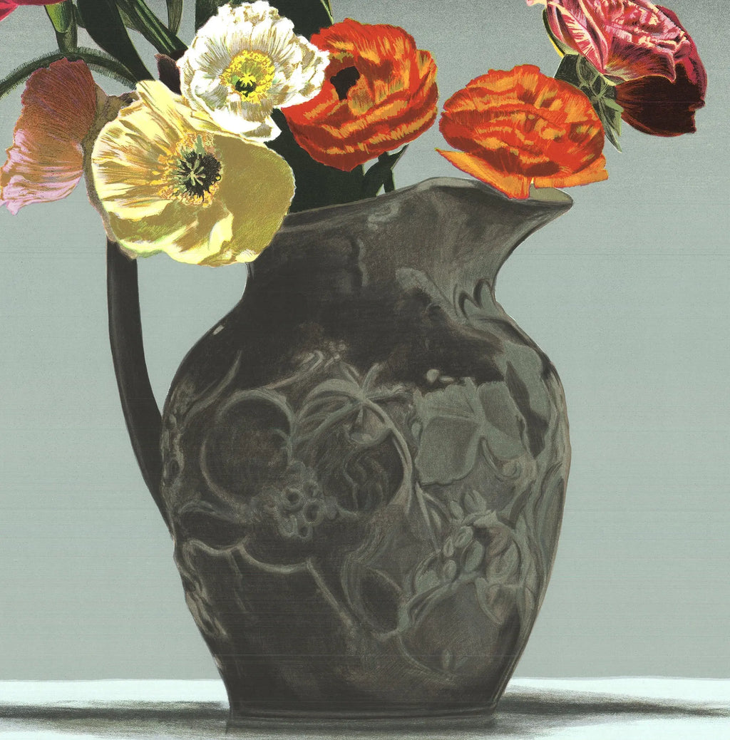 Ben Schonzeit Wedgewood 1994 floral serigraph art poster featuring Lincoln Center design, vibrant colors and intricate floral details.