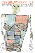 Ben Shahn Graphics 1967 exhibition lithograph poster featuring artwork displayed at the Philadelphia Museum of Art.