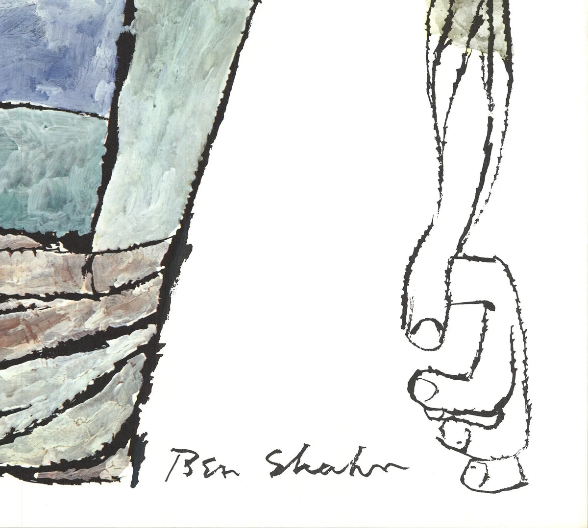 Ben Shahn Graphics 1967 exhibition lithograph poster featuring bold designs and artwork, displayed at the Philadelphia Museum of Art.