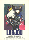Original Bernard Lorjou Le Concept 1970 lithograph poster showcasing abstract artwork from the artist's exhibition.