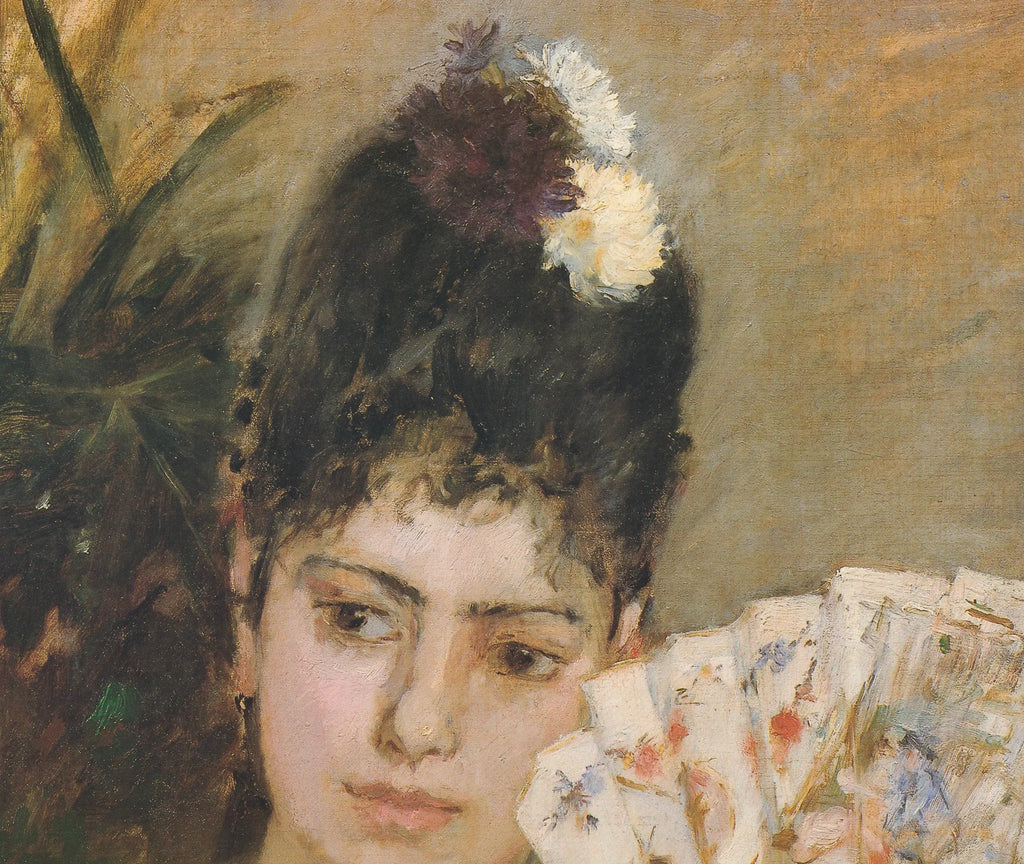 Berthe Morisot portrait of Madame Hubbard art poster from 1990 exhibition, featuring impressionist style and detailed portrait artwork.