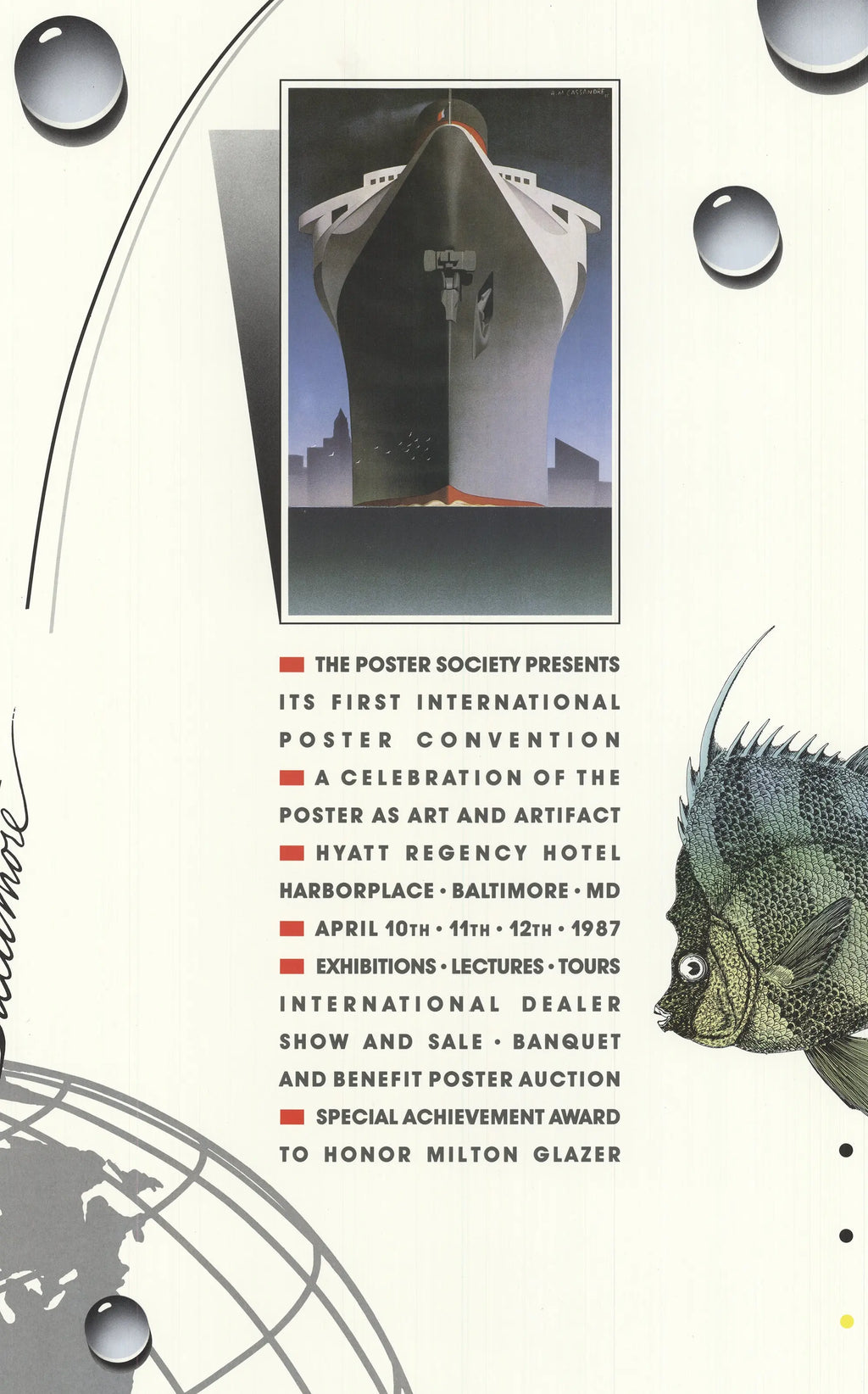 Original Bob Helsey 1987 poster convention offset lithograph art print showing vibrant colors and classic design style.