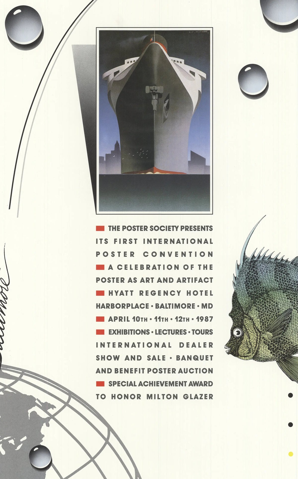 Original Bob Helsey 1987 poster convention offset lithograph art print showing vibrant colors and classic design style.