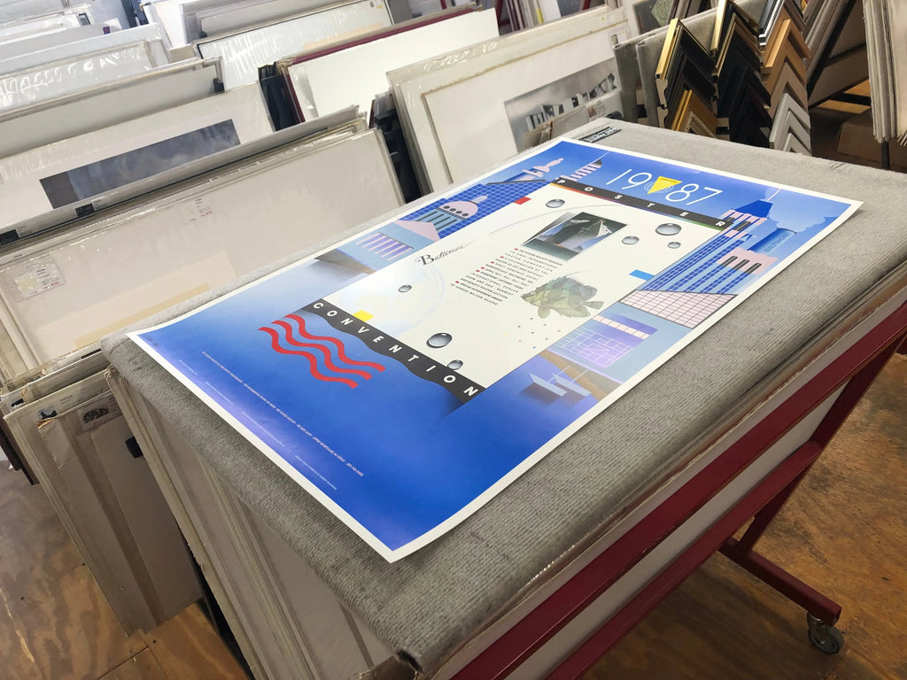 Original Bob Helsey 1987 poster convention offset lithograph art print, featuring vibrant colors and detailed design.