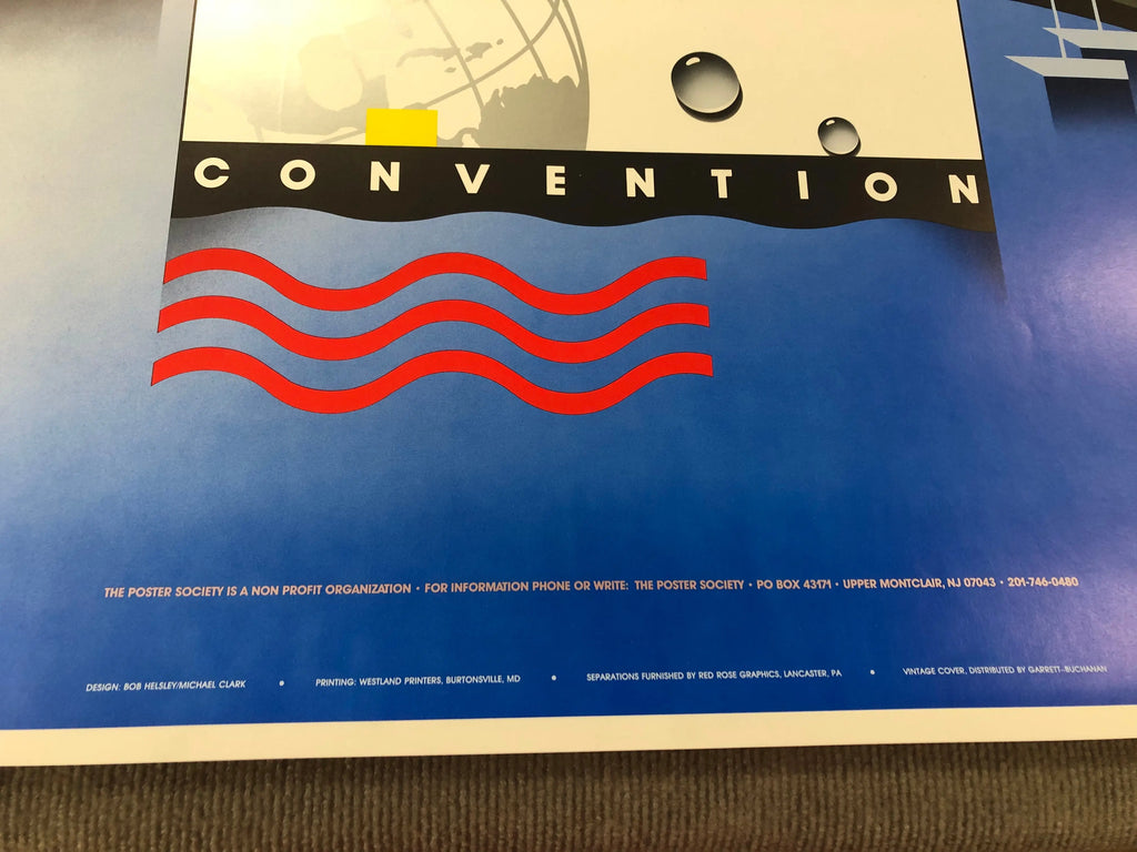 Original Bob Helsey 1987 poster convention offset lithograph art print showcasing vintage design and detailed artwork.