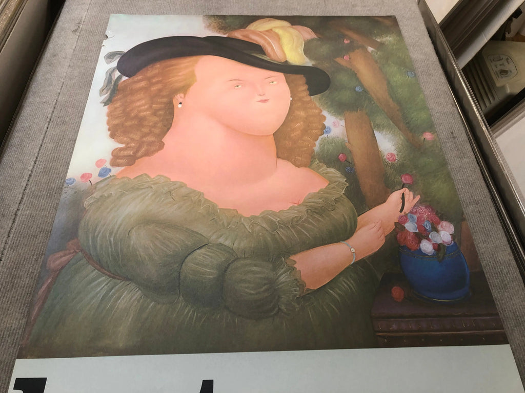 Fernando Botero Marie Antoinette 1970 exhibition offset lithograph art poster showcasing Botero's signature style and vibrant colors.