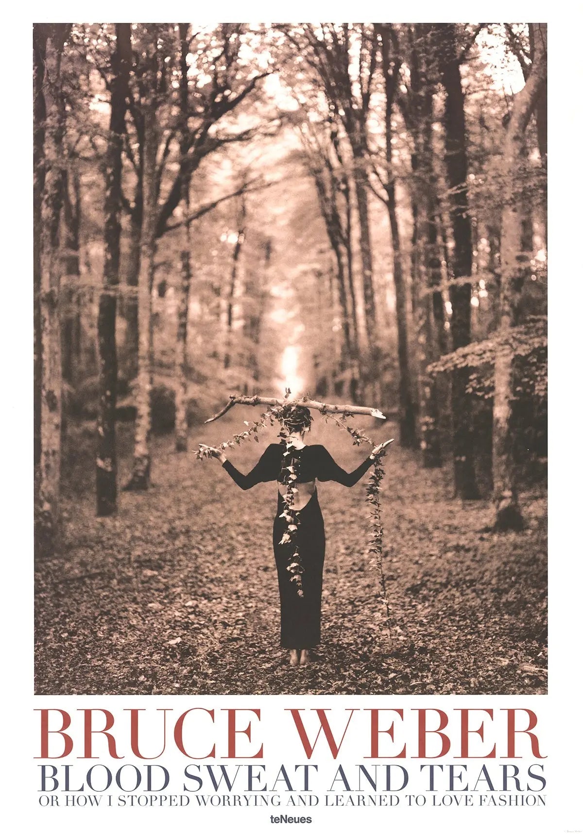 Bruce Weber Lady Balancing Branch 1995 first edition exhibition art poster featuring a woman balancing a branch.