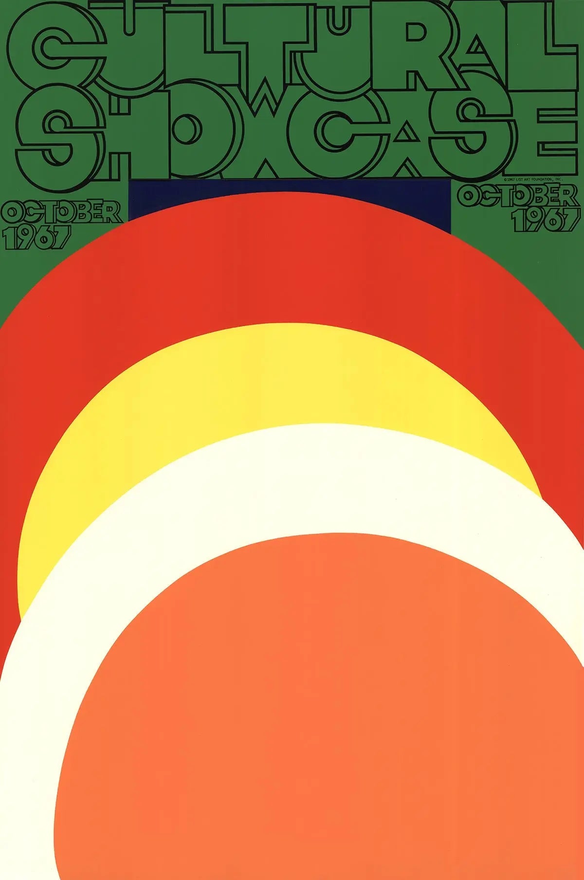 Vintage Carol Summers Cultural Showcase 1967 serigraph poster featuring vibrant abstract artwork and bold colors.