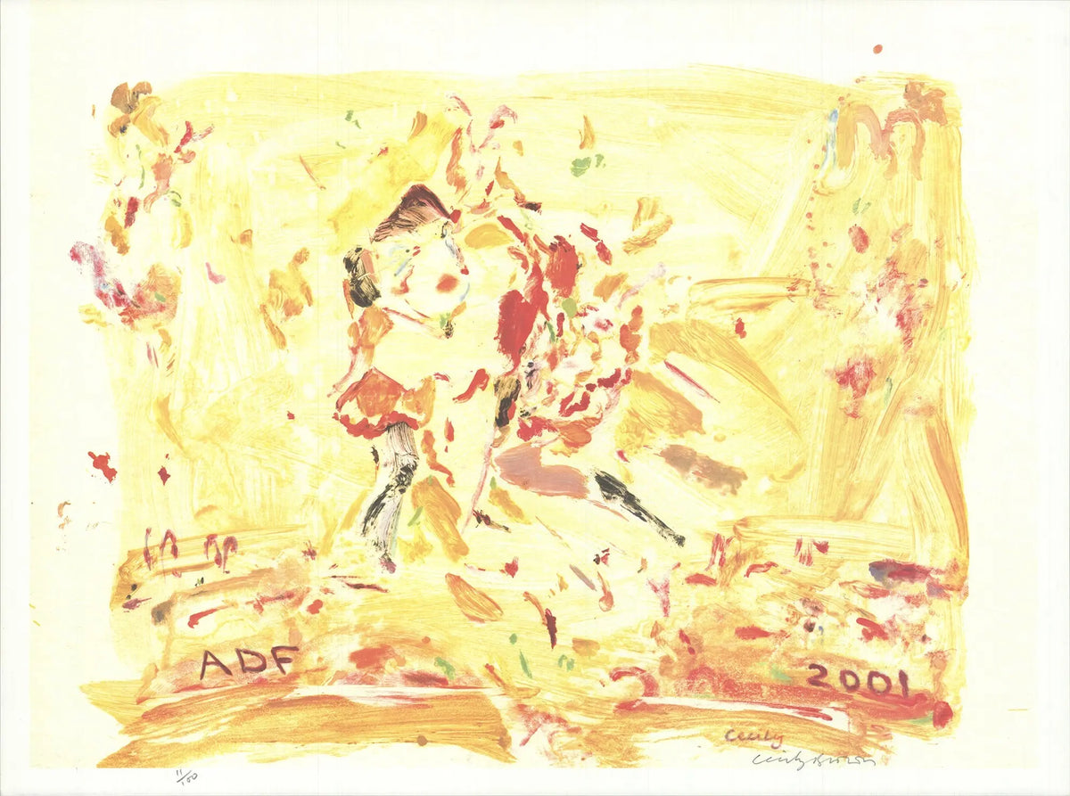Original Cecily Brown signed limited edition serigraph featuring American Dance Festival 2001 artwork, with vibrant abstract design.