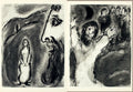 Marc Chagall The Bible Scenes 1960 original offset lithograph art print, featuring vibrant biblical imagery and artistic details.