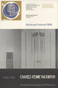 Vintage Charles Rennie Mackintosh Edinburgh Festival 1968 exhibition poster featuring art and design from the renowned Scottish artist.