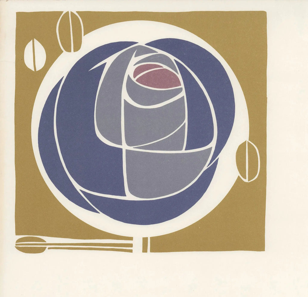 Vintage Charles Rennie Mackintosh Edinburgh Festival 1968 exhibition poster featuring artistic designs and typographic elements.
