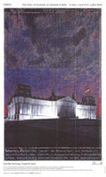 Christo Javacheff Wrapped Reichstag Berlin 1993 offset lithograph poster showing Christo’s installation artwork.