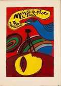Original Corneille silkscreen print from the Mois de La Photo à Paris exhibition 1990, featuring abstract artwork by Corneille.