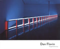 Original Dan Flavin Artificial Barrier Blue and Red exhibition poster featuring his signature minimalist light art.