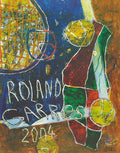 Original lithograph art poster of Daniel Humair at 2004 Roland Garros French Open, featuring vibrant abstract design.