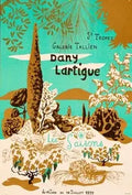 Dany Lartigue original poster titled "The Seasons" displayed at Tallien Gallery in St. Tropez, featuring vibrant artistic imagery.