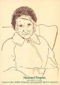 Original 1980 David Hockney lithograph titled "Artist's Mother" from Hockney's Progress series, showcasing vibrant abstract artwork.