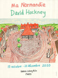 David Hockney Ma Normandie 2020 exhibition offset lithograph art print showing vibrant landscape and bold colors.