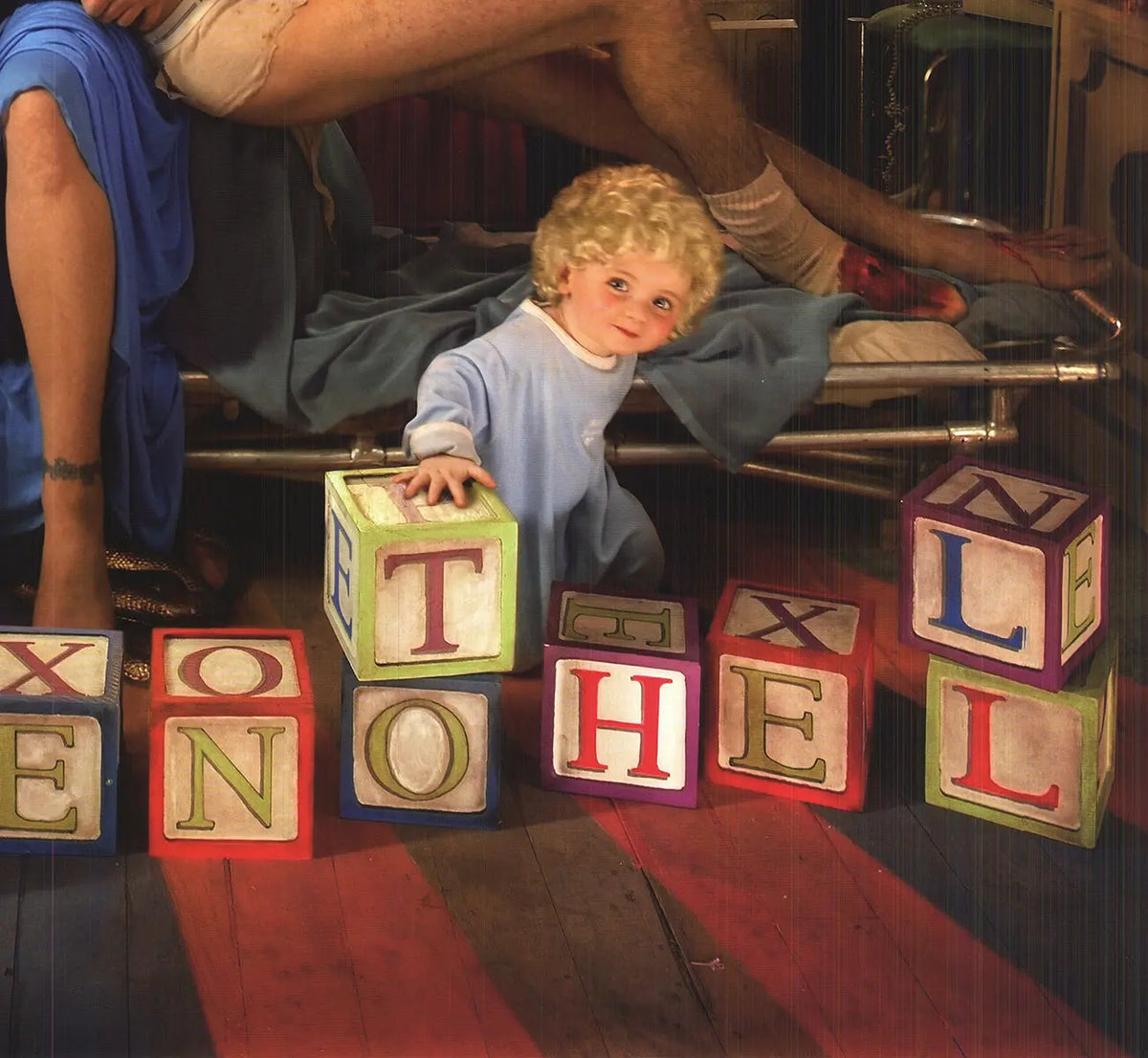 David LaChapelle lithograph poster featuring Kurt Cobain and Courtney Love from the 2006 exhibition, vibrant art print.