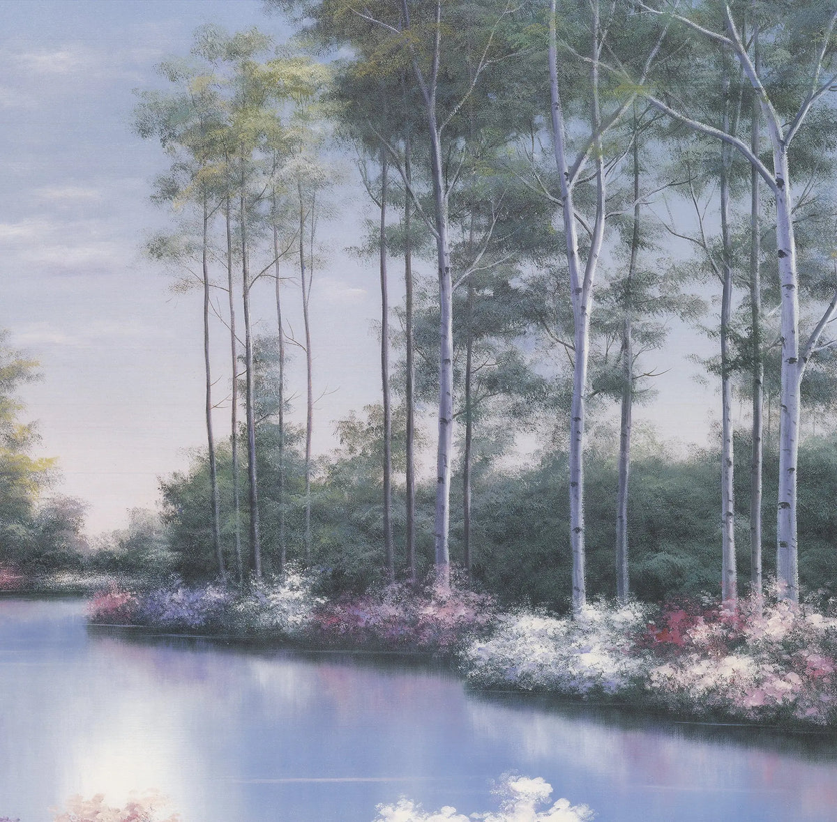 Large landscape offset lithograph art print by Diane Romanello titled Timeless Splendor, showcasing vibrant colors and intricate details.