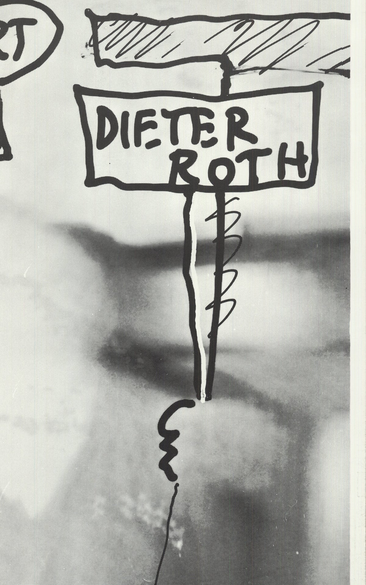 Dieter Roth Graphics and Books Exhibition offset lithograph art poster showcasing abstract designs and bold typography.