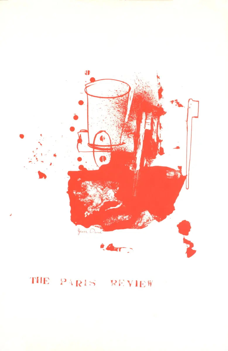 Jim Dine Paris Review 1975 limited edition serigraph art print, featuring bold, abstract design and vibrant colors.