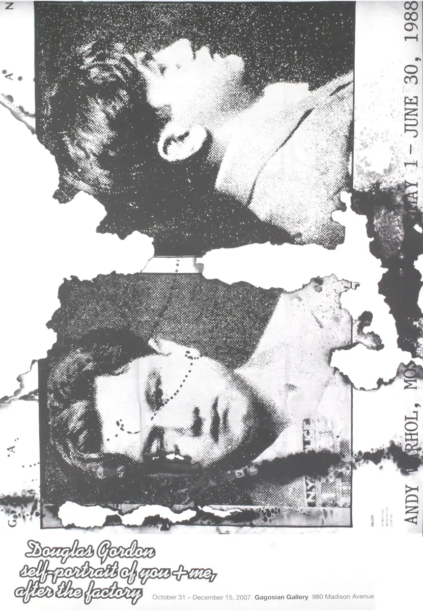 Douglas Gordon Self Portrait after the Factory exhibition art poster, showcasing a contemporary photographic print with artistic details.