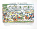 Historical woodblock art print of the Battle of Marengo by Editions Pellerin, depicting a 1912 historical scene.