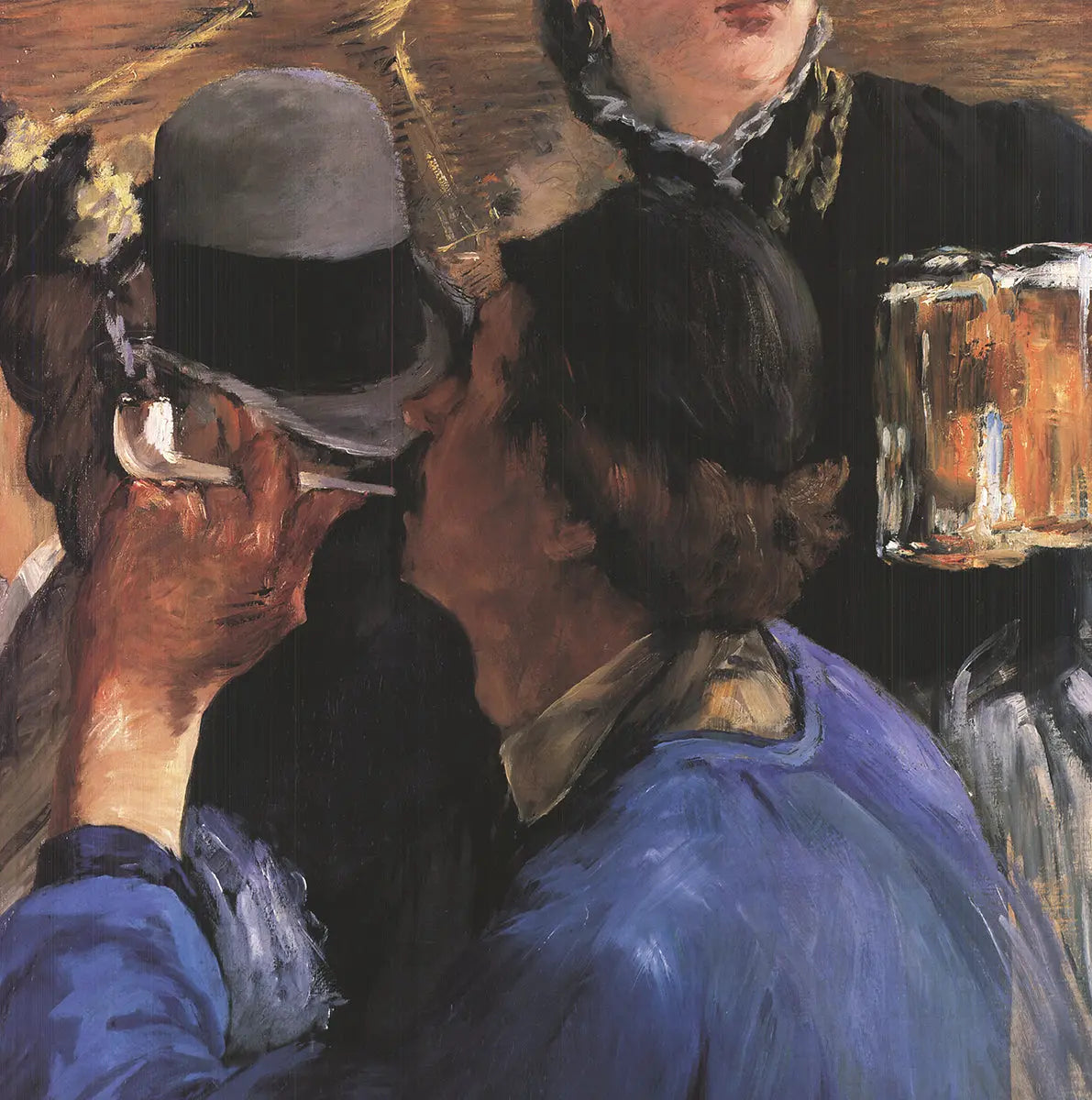 Edouard Manet The Waitress 1996 exhibition offset lithograph poster showcasing a vintage art scene with a waitress figure.
