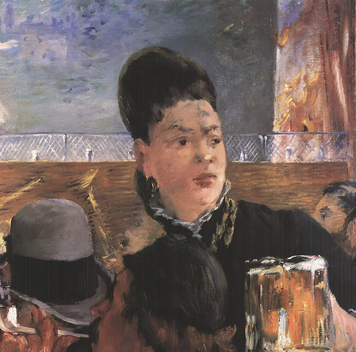 Edouard Manet The Waitress 1996 exhibition offset lithograph poster depicting a waitress in a vintage scene.