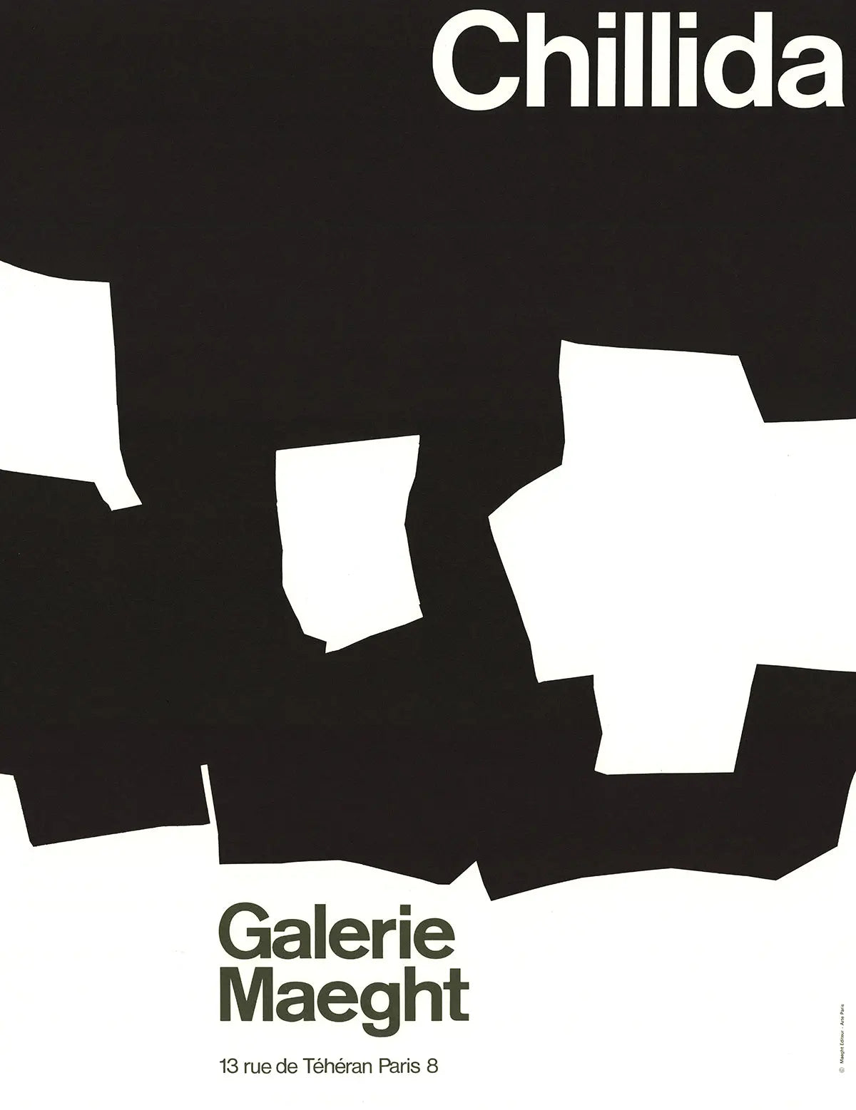 Original Eduardo Chillida Galerie Maeght 1968 abstract lithograph poster showcasing modern art and abstract design.