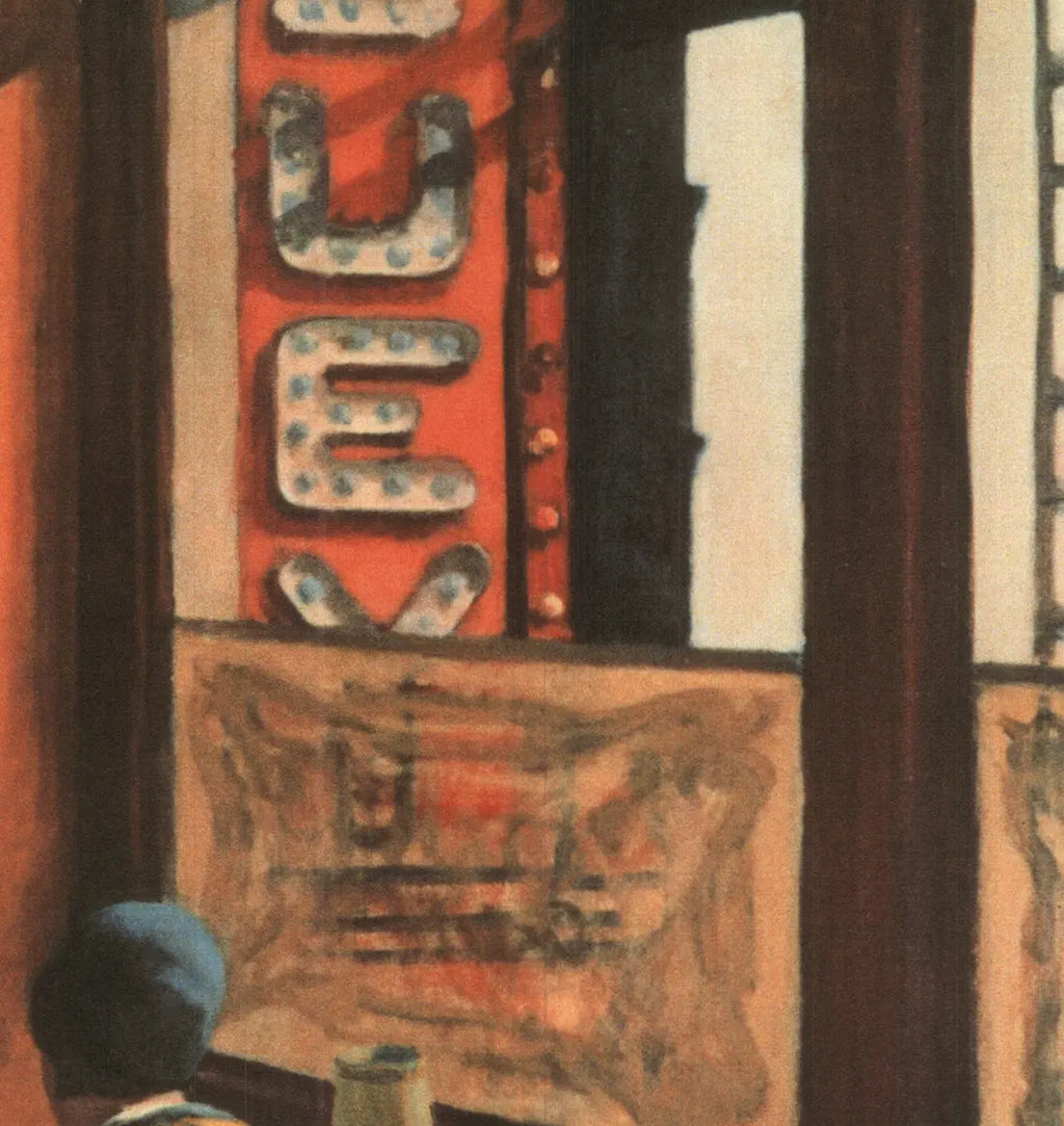 Edward Hopper Chop Suey 1996 offset lithograph fine art print showing a diner scene with vivid colors and detailed artwork.