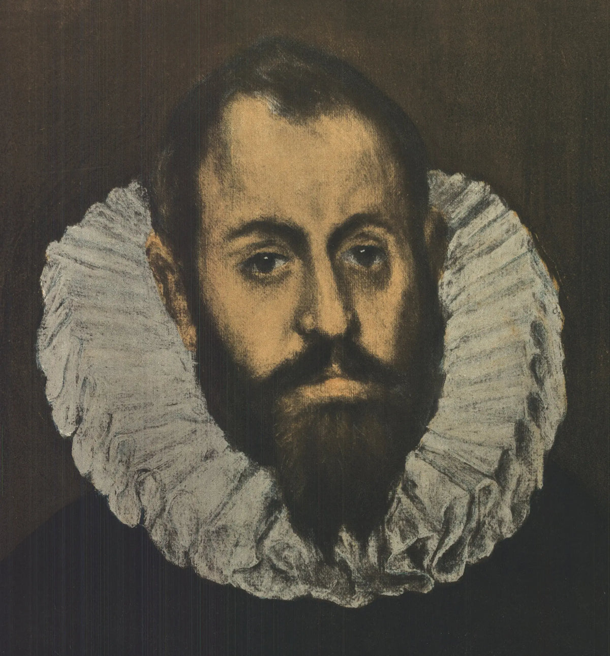 El Greco Nobleman with Hand on Chest 1953 Mourlot lithograph poster showing a distinguished man in formal attire.