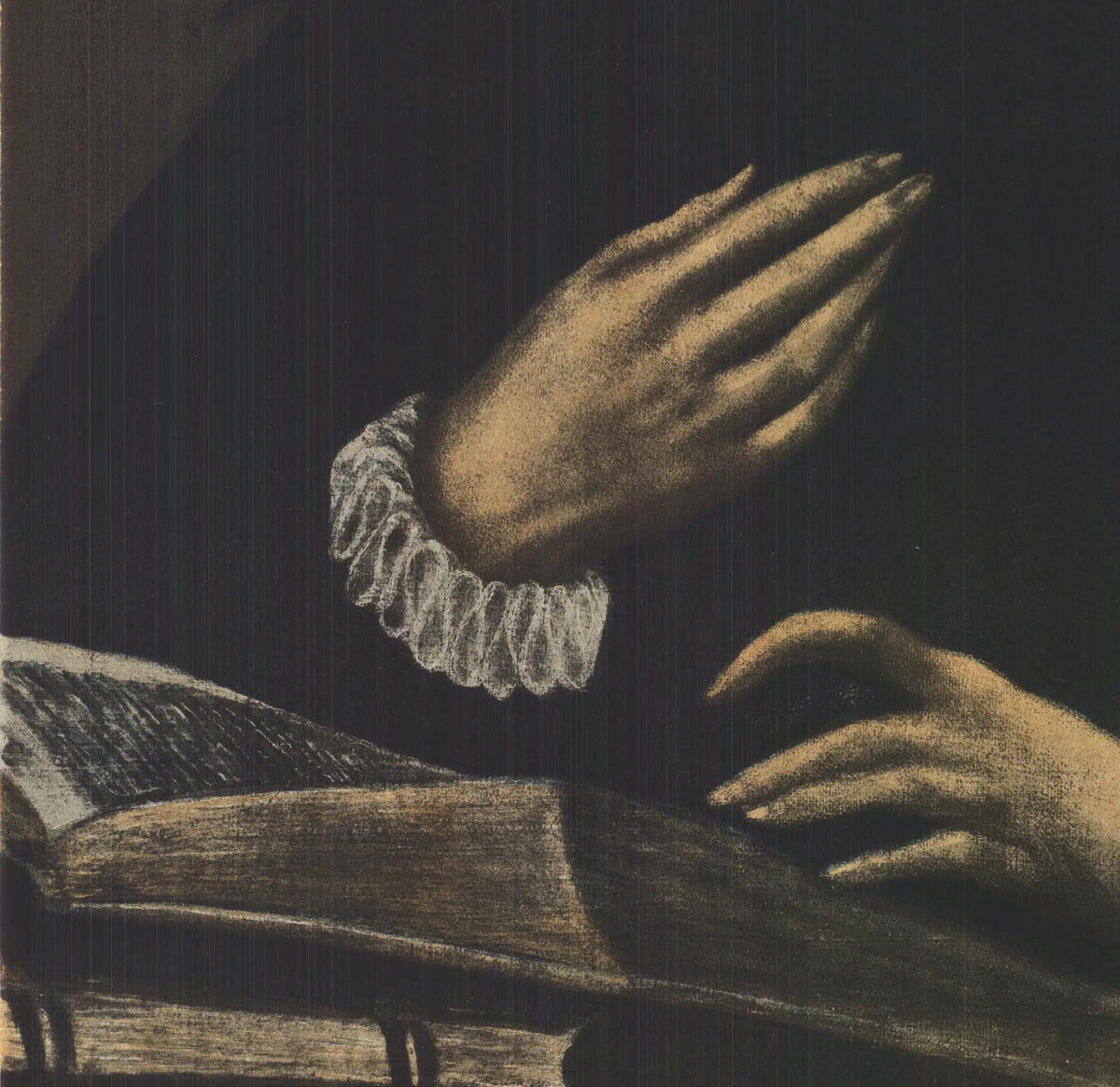 El Greco Nobleman with Hand on Chest 1953 Mourlot lithograph poster featuring a distinguished man in historical attire
