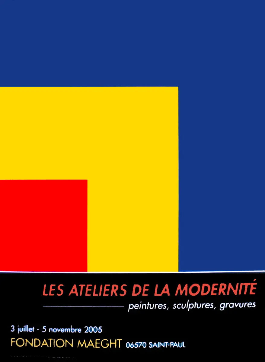 Ellsworth Kelly Red Yellow Blue 2005 minimalist offset lithograph poster with bold color blocks and simple geometric design.
